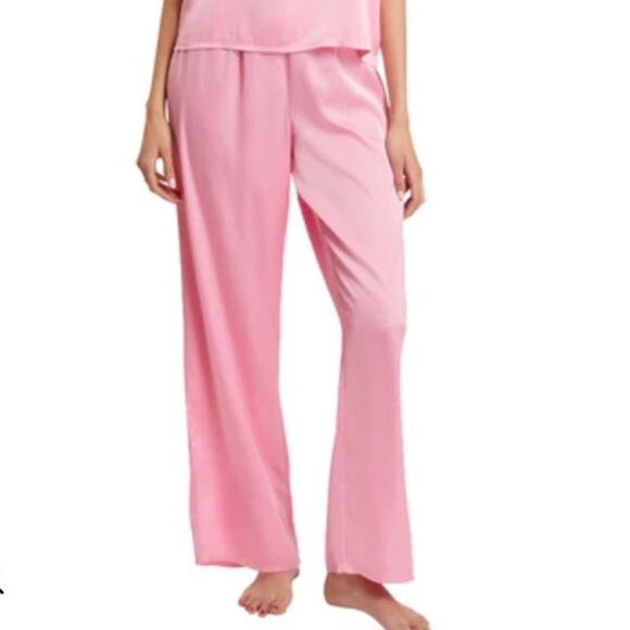 Juicy Couture Pink Satin Pajama Pants Rhinestone Logo on the Rear Size XL - Picture 4 of 13